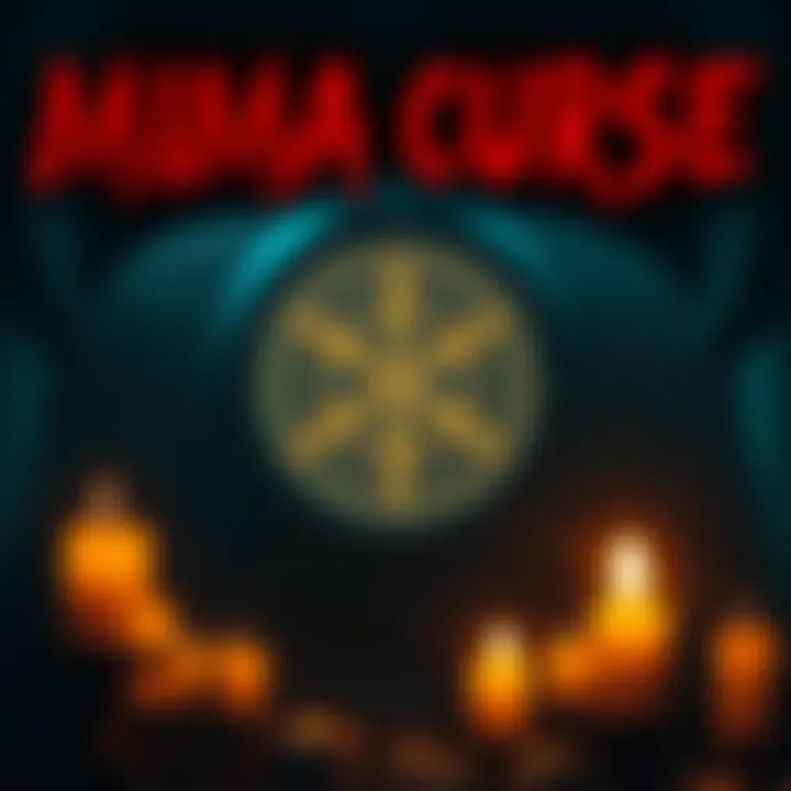 An eerie symbol associated with the Mima Curse, illuminated by candlelight in a dark setting