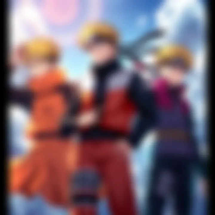 Illustration showing Minato, Naruto, and Boruto in a dynamic pose, symbolizing their connections in the manga.