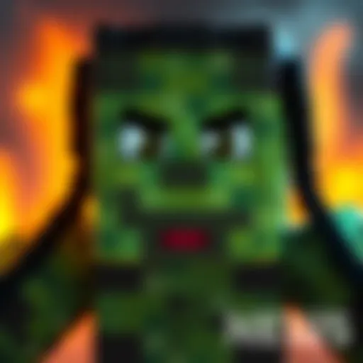 A new character design resembling a Minecraft creeper with unique quirky features