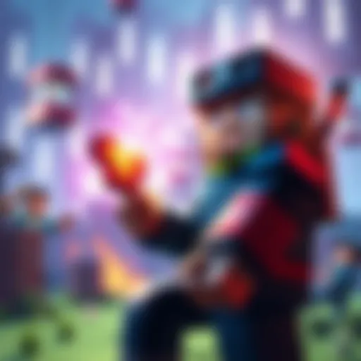 A Minecraft player using creative mode to build structures and manipulate the game environment with special powers.