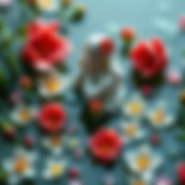 A detailed 3D miniature figure of Ophelia surrounded by water flowers, showcasing intricate artistic techniques.