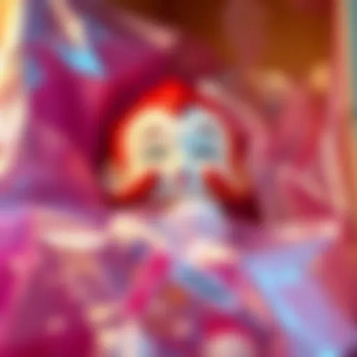 A close-up of a Mirio Togata figure surrounded by colorful bubble wrap as it's being unboxed