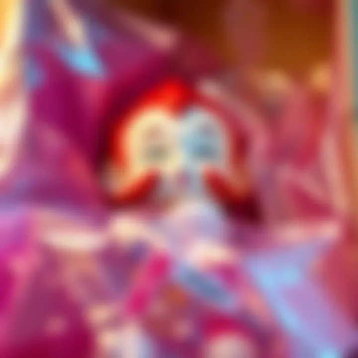 A close-up of a Mirio Togata figure surrounded by colorful bubble wrap as it's being unboxed