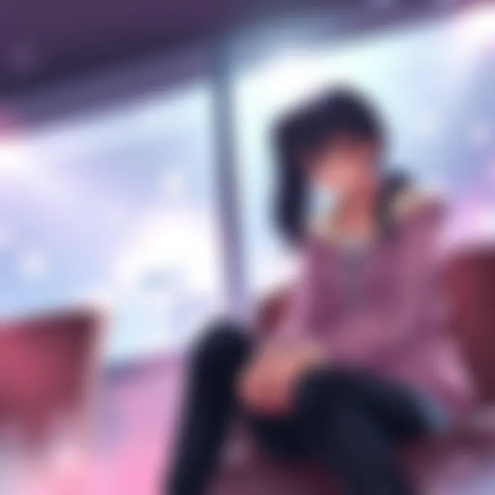 Misa encouraging Denji while they sit together, showing a moment of connection and support.