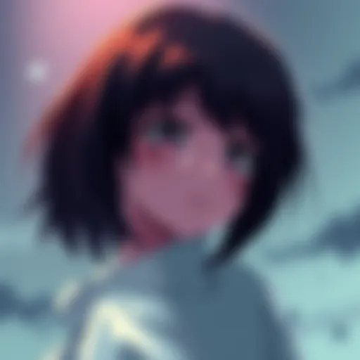 Misa stands in a thoughtful pose, gazing at Light with a mix of loyalty and sadness in her eyes, capturing her emotional struggle in Death Note