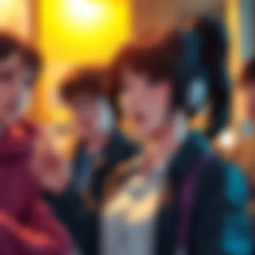 Misato passionately discussing her antivaxxer beliefs with friends, showing strong emotions