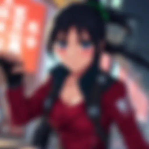 Character Misato showcasing determination and strength in a dramatic scene