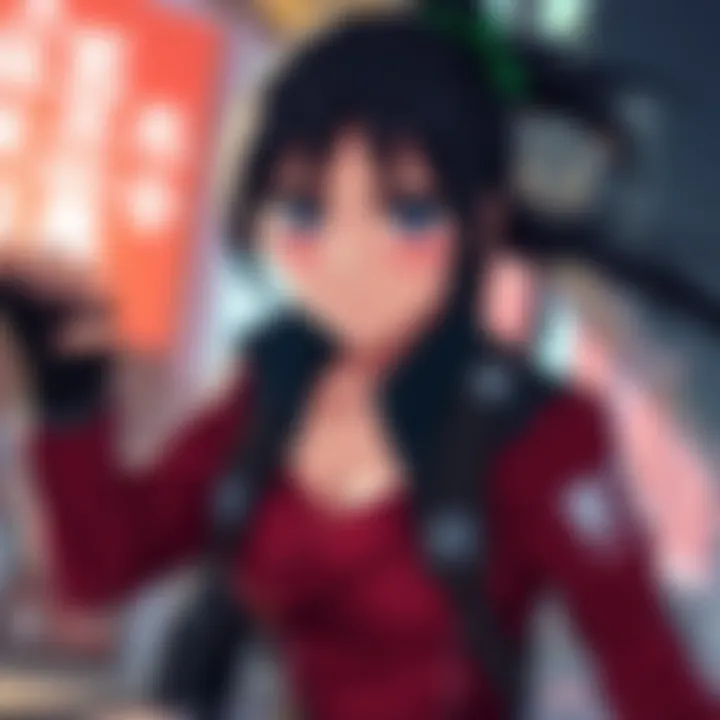 Character Misato showcasing determination and strength in a dramatic scene