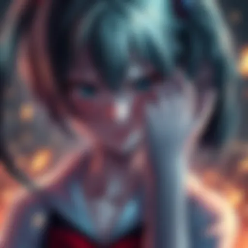 Mitsuki showing a mix of emotions, reflecting her complex personality and inner conflict regarding her choices and actions towards Uta and Touka.