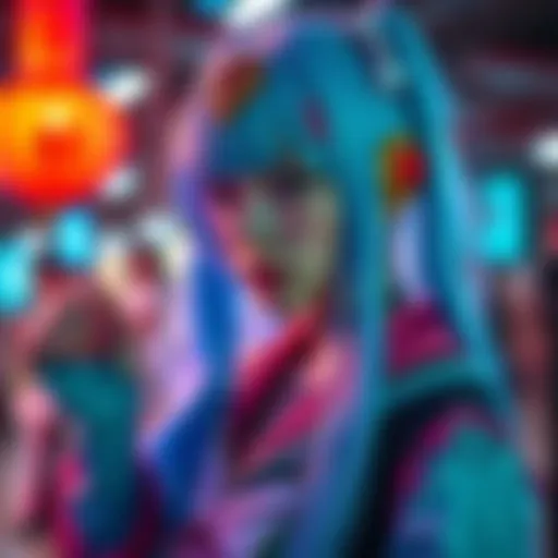 A person dressed as Mitsuri, showcasing colorful costume details and accessories.