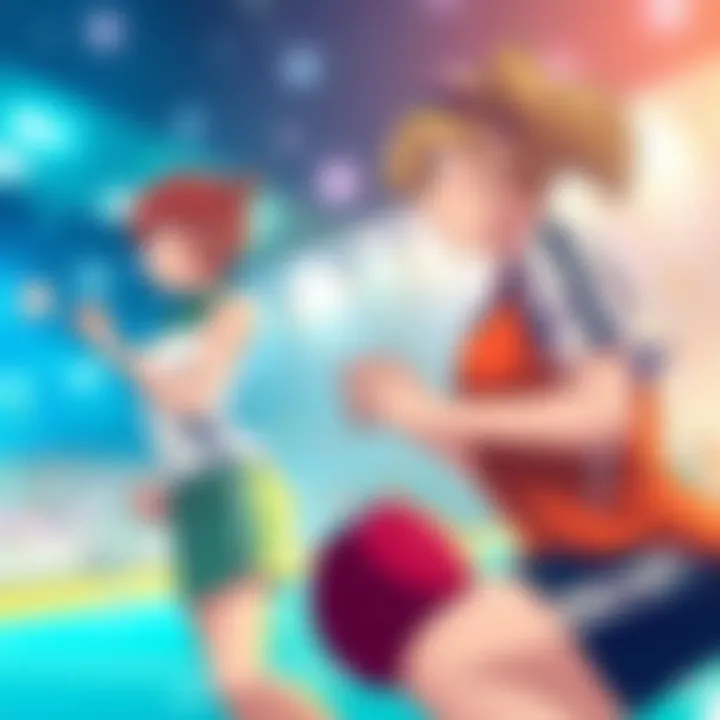 Mixed-Gender Sports Competition A scene showcasing male and female athletes competing together in a sports event, emphasizing teamwork and inclusivity.