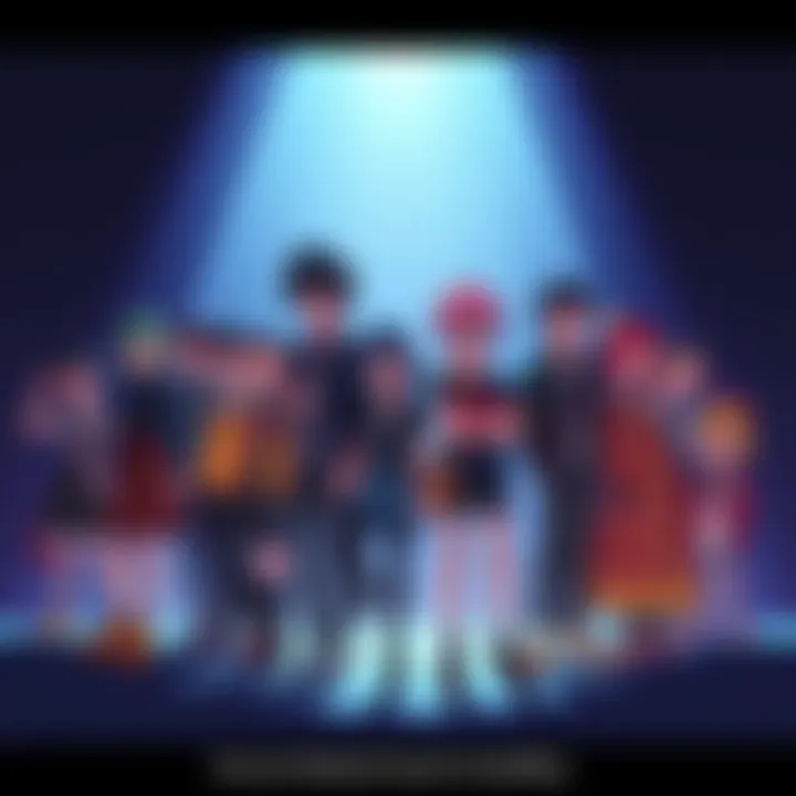 Characters from Mob Psycho standing in a friendly group, showcasing their unique styles and expressions.