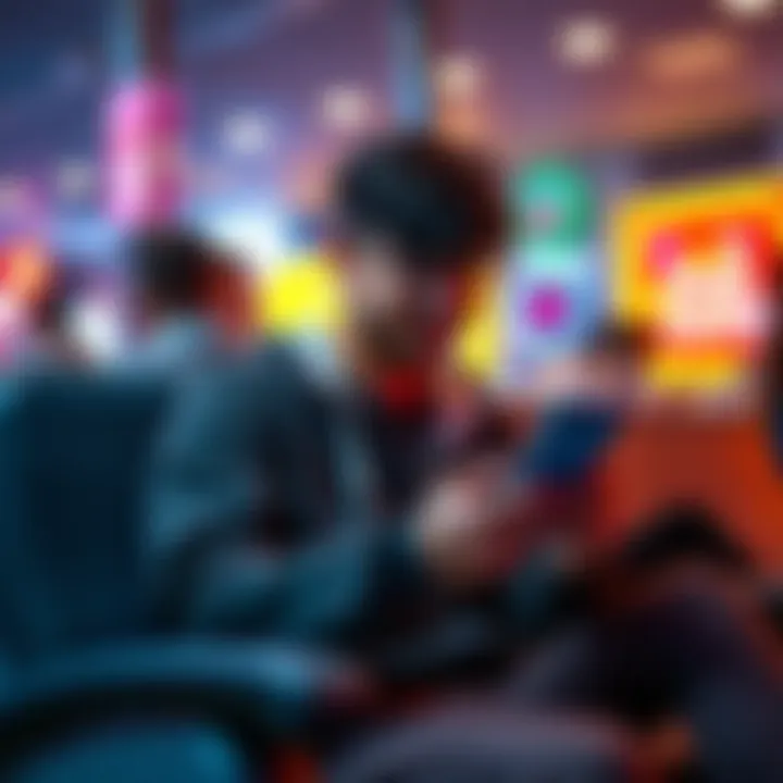 A person sitting with a mobile phone, enjoying entertainment during a break.