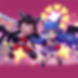 Mococo and Howawa characters join for a gaming event, showcasing teamwork and excitement.