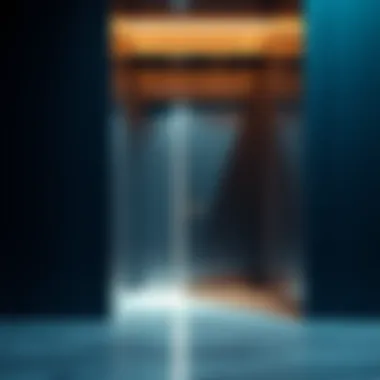 A close-up view of a sleek, modern door showcasing its unique design and materials.