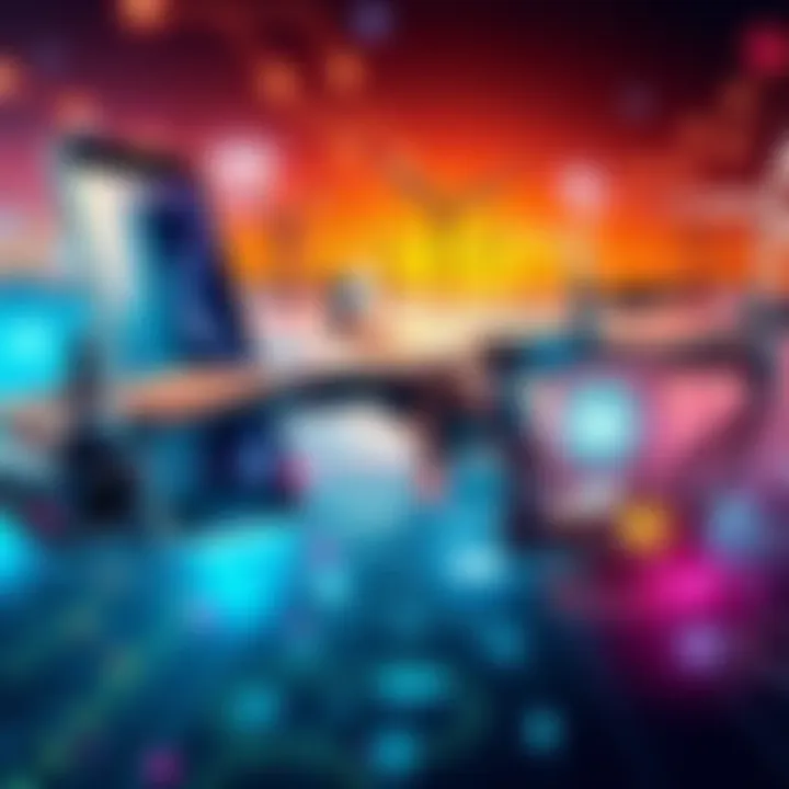 Modern Technology Advancements A collage of various modern innovations like smartphones, drones, and renewable energy solutions, showcasing their impact on society.