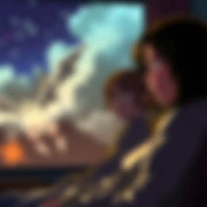 A mother watching Attack on Titan with a surprised expression during a thrilling moment in episode 3
