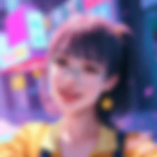 A colorful fanart selfie of Momo Ayase, showcasing her playful expression and vibrant background.