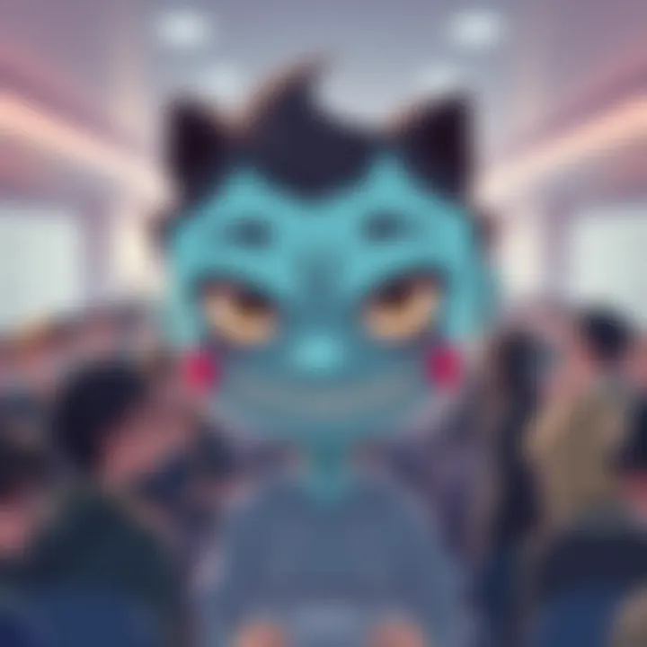 Momo Character Representation An illustrated character resembling Momo with large eyes and a peculiar smile, surrounded by mixed reactions from people discussing its attractiveness on a forum.