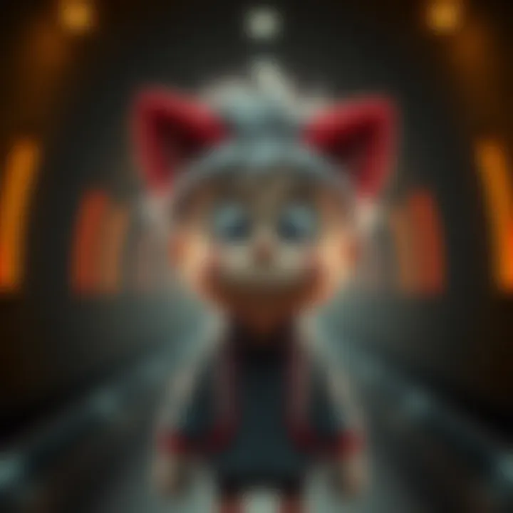 Momo with a puzzled expression, trying to recall Turbo Granny while standing in a dark tunnel