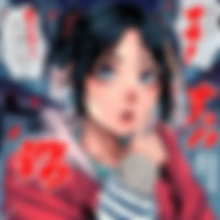 Momo looking uncertain and transformed, surrounded by manga elements that suggest change and struggle
