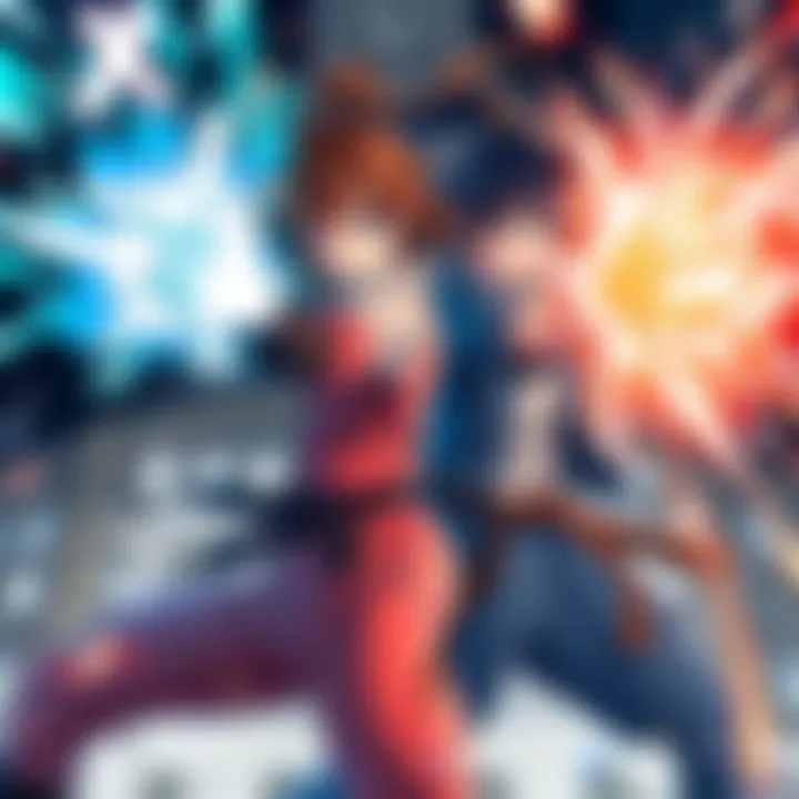 Momo Ayase and Nobara Kugisaki face off in a dramatic fight, showcasing their unique powers and intense expressions.