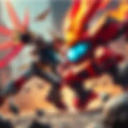 Momo defeating Mechamaru Momo stands victorious over Mechamaru in an action-packed battle scene