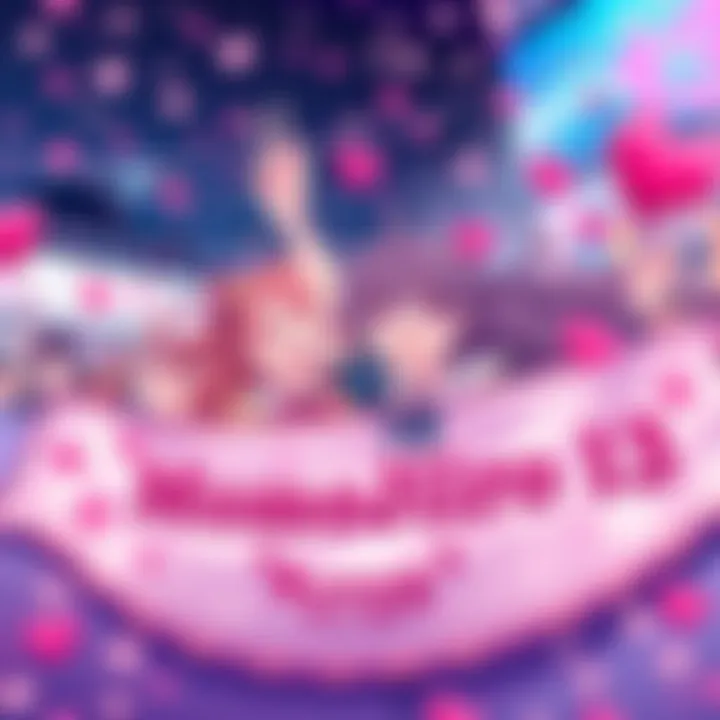 Fans celebrating the MomoJiro ship ranking 13th in the top femslash ships. A colorful banner with hearts and fan art is displayed.