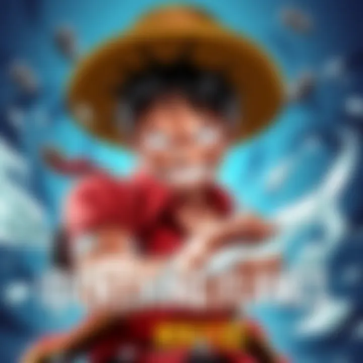 Monkey D. Luffy in action A dynamic pose of Monkey D. Luffy, showcasing his signature straw hat and determined expression, representing the character's flaws and strengths.