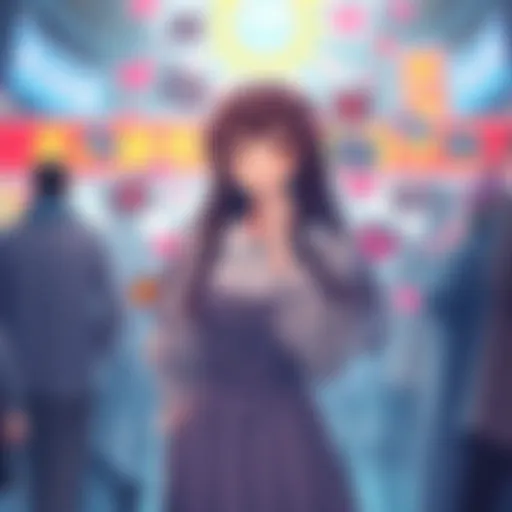 Mori Calliope standing with a thoughtful expression, surrounded by supportive messages from fans, symbolizing her break from public appearances.
