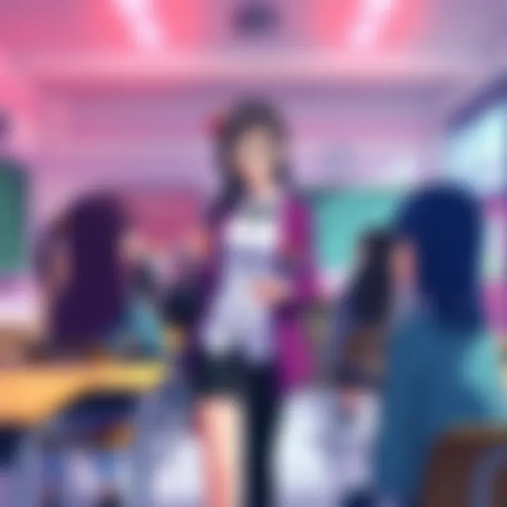 Mori Calliope as a Teacher Mori Calliope in a classroom setting, wearing stylish teacher attire and engaging with students