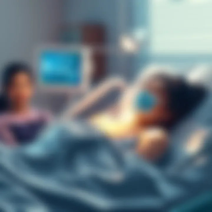 Mori resting in a hospital bed after a successful surgery, with a monitor nearby showing stable health signs.