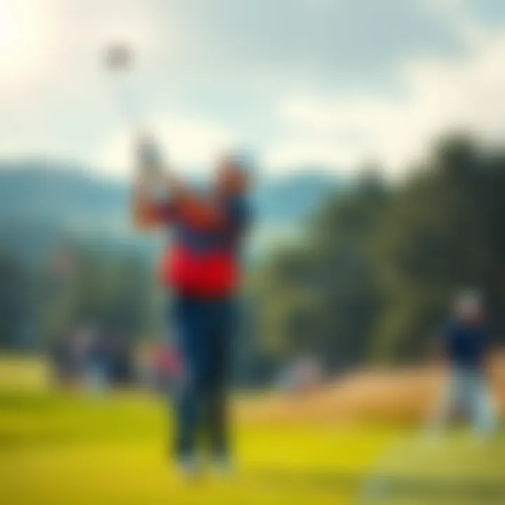 Collin Morikawa practicing on the golf course, showing a focus on his swing