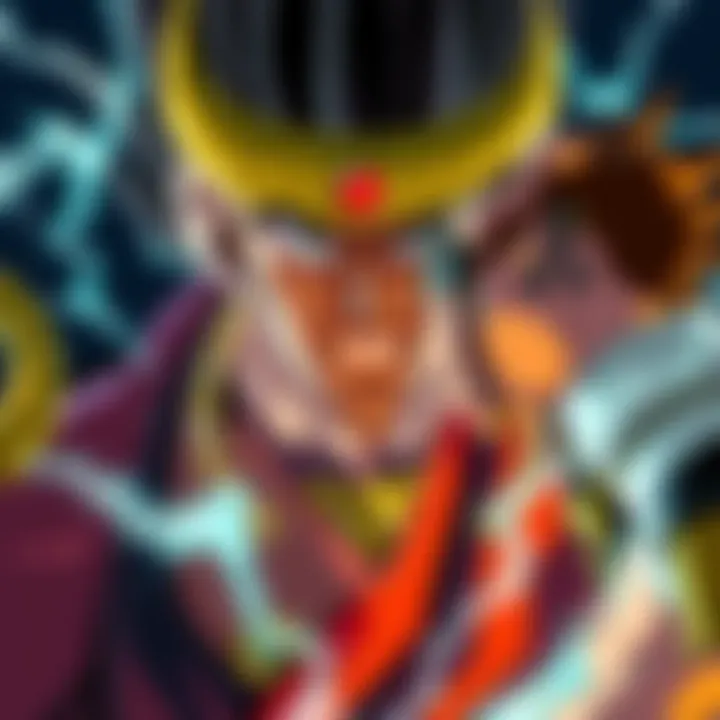Moro, a powerful character with unique abilities, confronts Goku and Vegeta in a dramatic scene from Dragon Ball Chapter 65, showing the intensity of their battle.