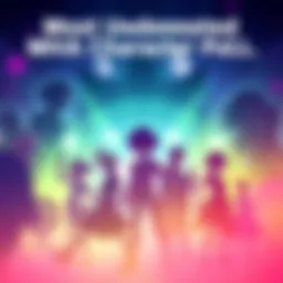 Most Underrated MHA Character Poll A colorful illustration inviting people to vote for their favorite underrated character in My Hero Academia, featuring various character silhouettes