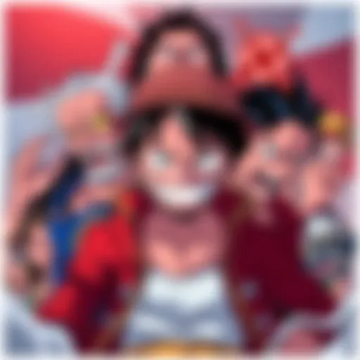 Illustration showing disliked One Piece characters with angry expressions and negative symbols around them