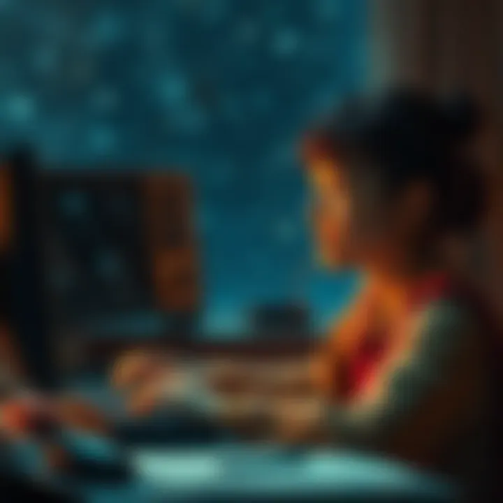 A mother watches Graveyard of the Fireflies at her desk, looking emotional as tears well up in her eyes while reflecting on her family.