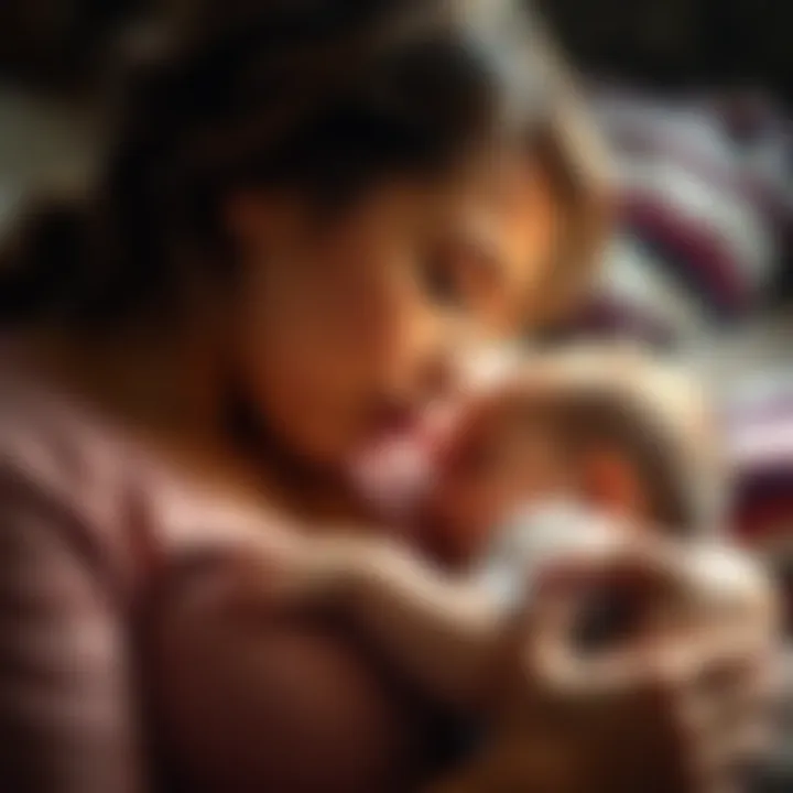 Mother breastfeeding baby A mother lovingly breastfeeding her baby, showcasing the bond and benefits of mommy's milk