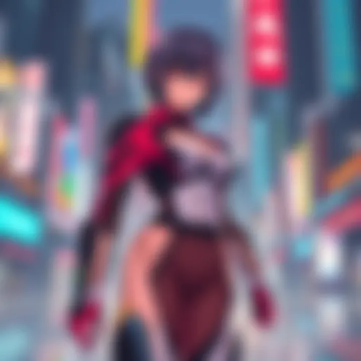 Motoko stands confidently in a striking outfit that highlights her unique style in 2nd Gig. Her look includes a sleek design with a mix of futuristic elements and bold colors, showcasing her character's strong personality.
