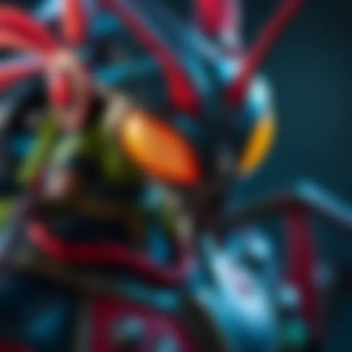 A close-up of the Mr Mantis costume showcasing details and materials used in the cosplay project.