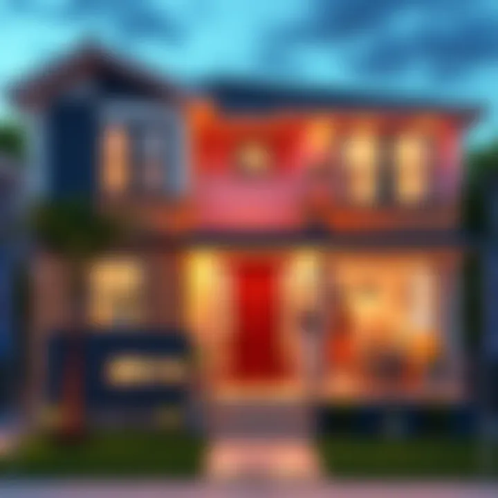 Mr. 3's Upgraded House A freshly renovated house with modern features and bright colors, showcasing Mr. 3's new living space.