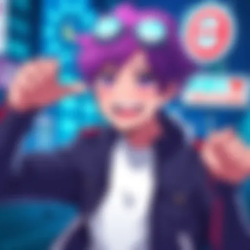 A vibrant anime character named Mr 9, showcasing his unique charm and passion with a bright smile and energetic pose.