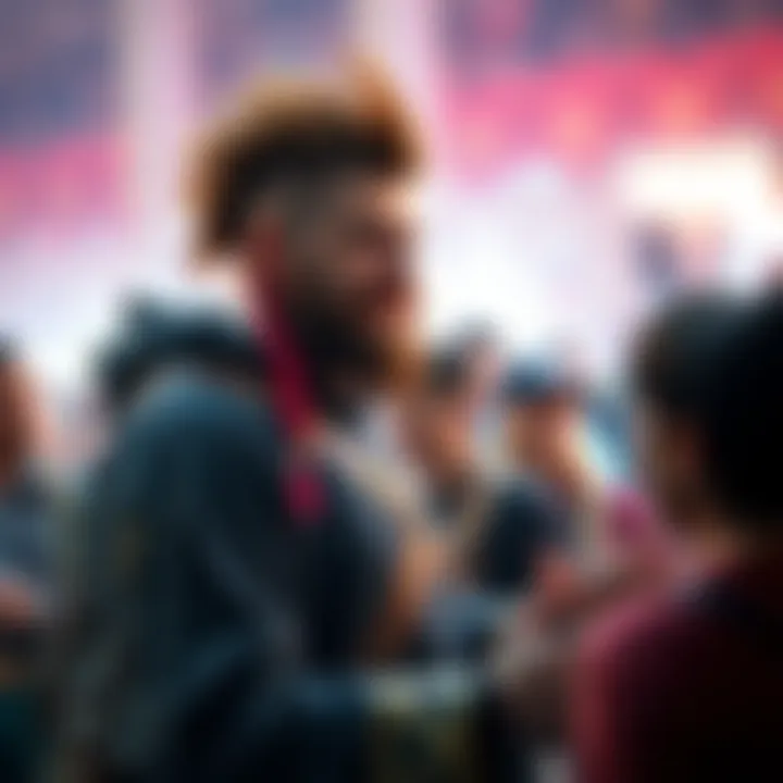 MrBeast dressed as a fantasy character, engaging with fans during a larping event