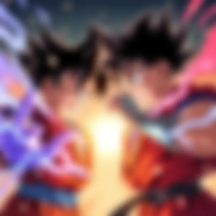 MUI Goku and Shinra's Shinrabanshō-Man are in a dramatic battle pose, showcasing their powers.