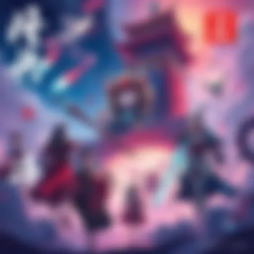 A colorful illustration depicting various characters from Mumei lore and significant story elements, creating a vibrant scene that reflects the community's engagement with the narrative.