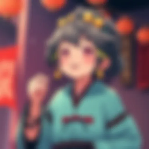 A character named Mumei giving a motivational speech, inspiring people around her with thoughtful quotes.