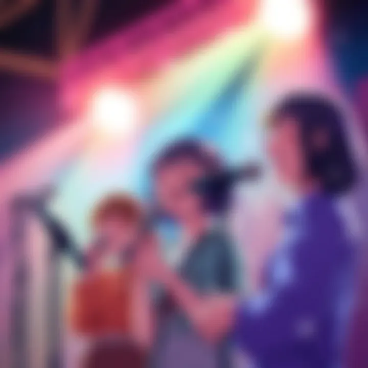 Characters from Aharen-san wa Hakarenai Season 2 singing and enjoying a musical moment