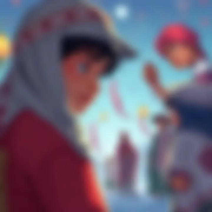 Illustration showing characters from Frieren with cultural elements reflecting Muslim themes
