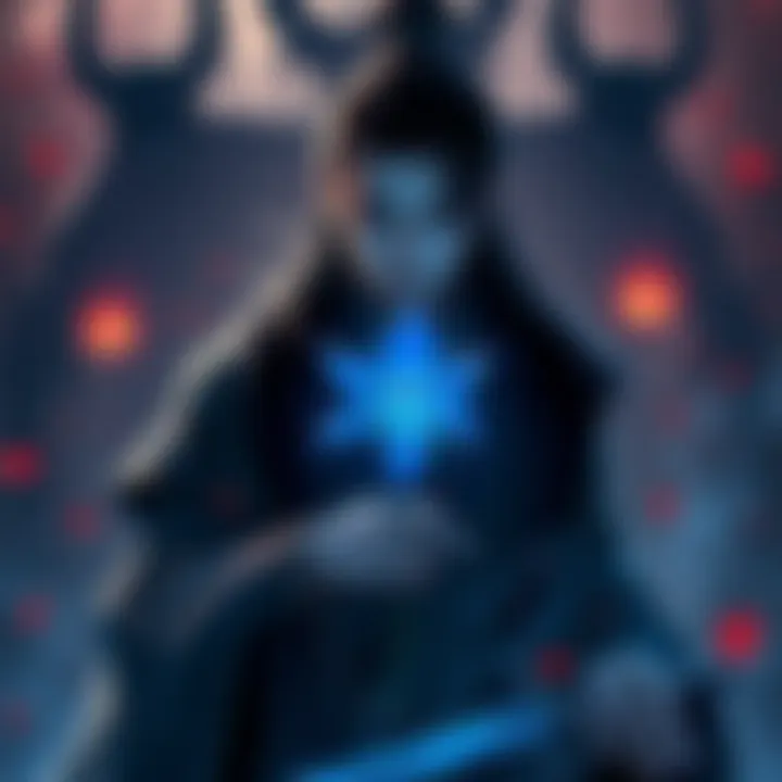 Muzan holding a Blue Spider Lily, surrounded by shadows of demons, pondering his fate