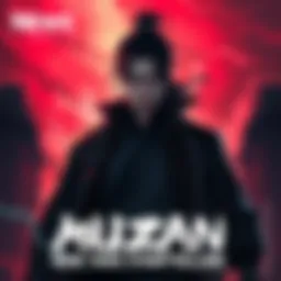 A dramatic portrayal of Muzan Kibutsuji, standing confidently with an intense gaze, surrounded by shadowy figures, symbolizing his role as an antagonist in a new storytelling style.